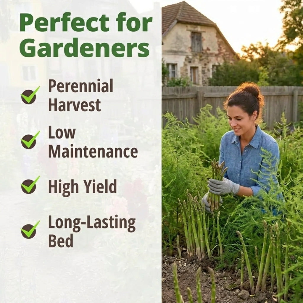 300pcs Asparagus Seeds - 100% Pure Heirloom, No Fillers, Perennial Vegetable