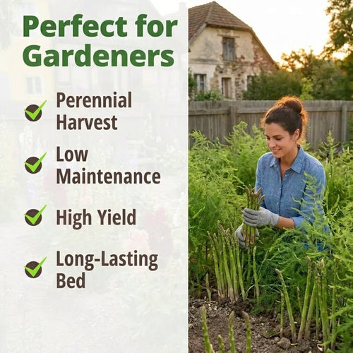 300pcs Asparagus Seeds - 100% Pure Heirloom, No Fillers, Perennial Vegetable
