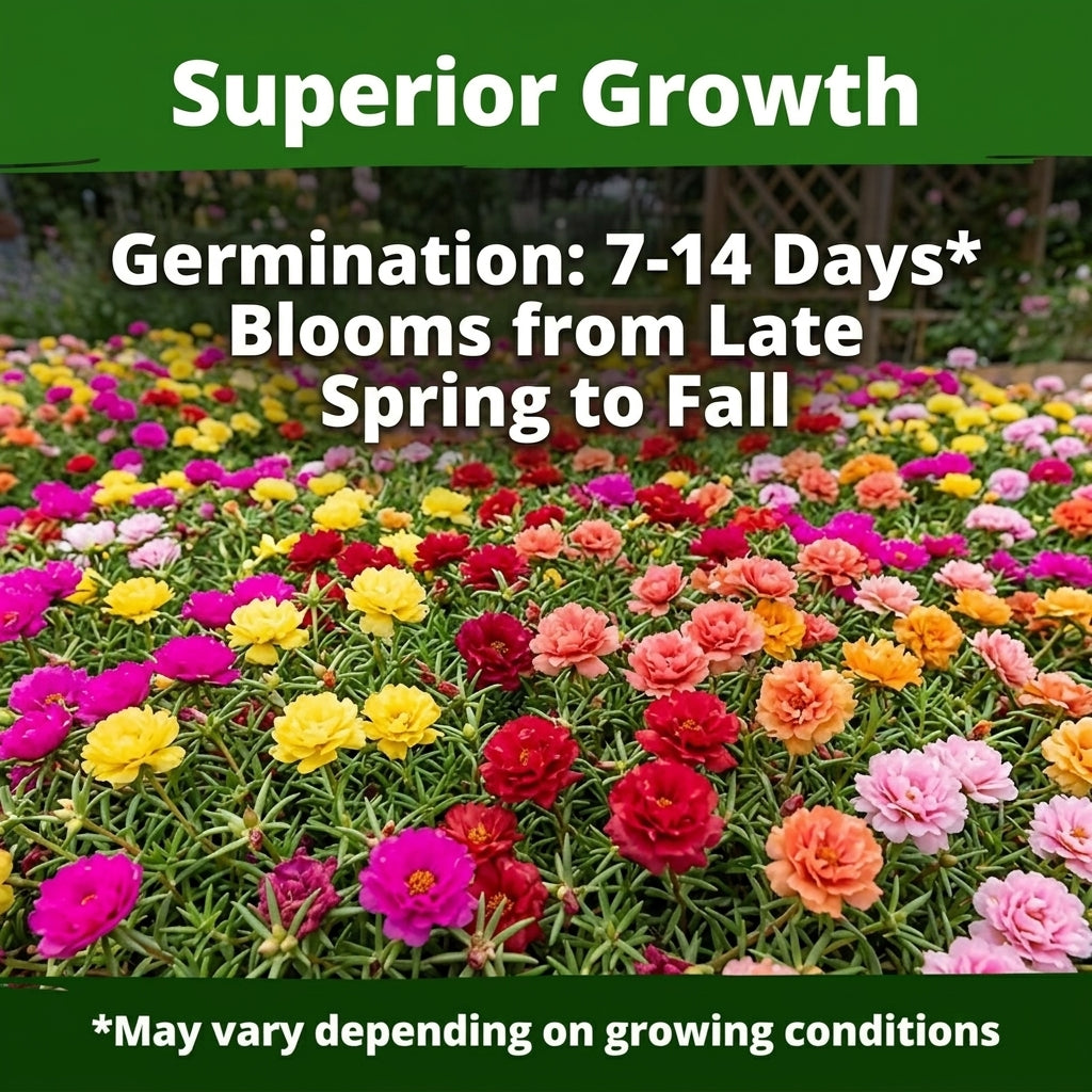 10000pcs Double Moss Rose Seeds - Mixed Colors, 100% Pure Heirloom, No Fillers